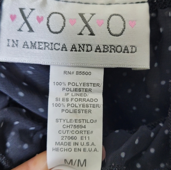 XOXO Vintage Sheer Ruffle Peplum Cami Size M Polka Dot Y2K Tank Top - Picture 6 of 7